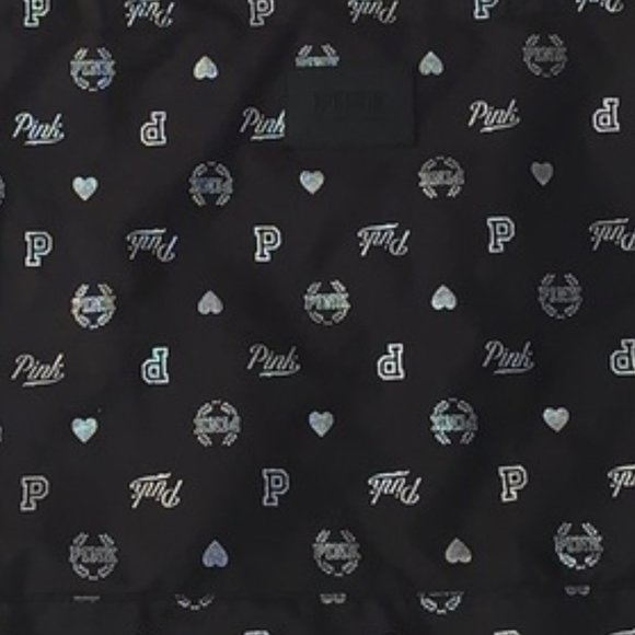 PINK Victoria's Secret Tote Bag Black and Silver - Picture 3 of 3